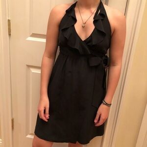 Tibi Mini Wrap Dress Black 2